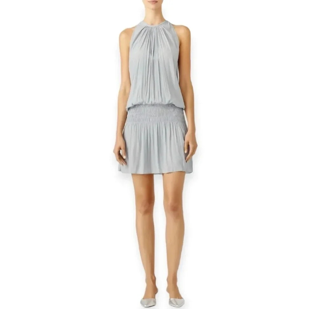 Ramy Brook Paris Drop Waist Sleeveless Pleated Mini Dress Lightweight Event XS